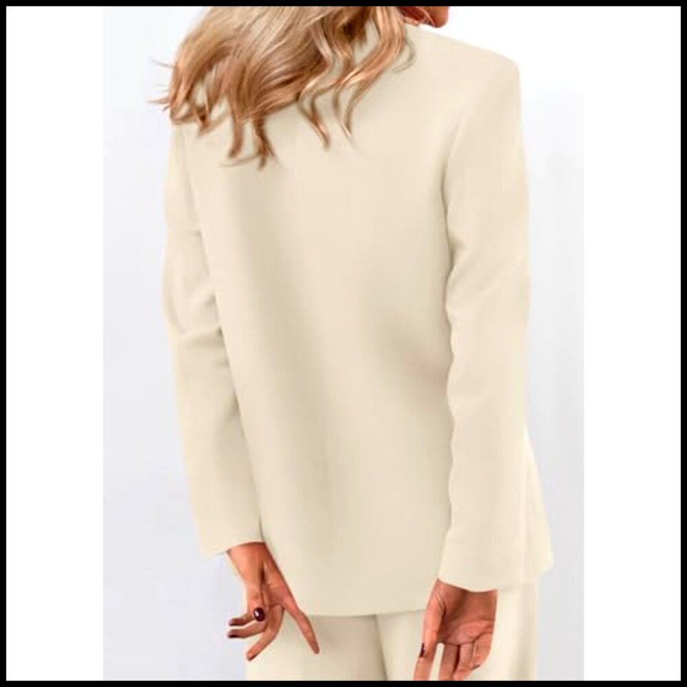 Double Breasted Blazer With Pockets, Business Cas… - image 3